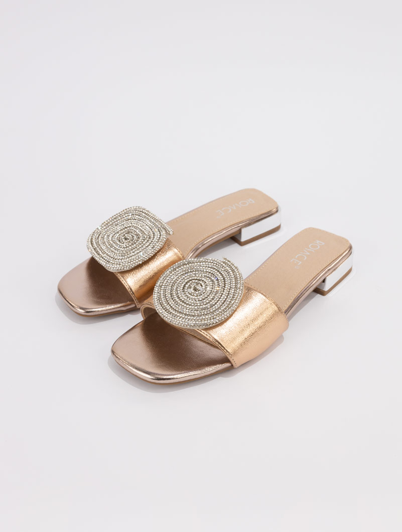 Mules métallisées